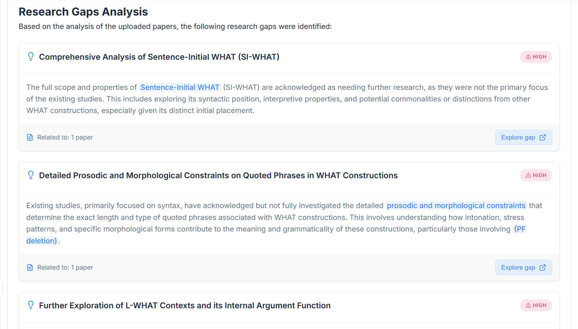 Research gaps screenshot